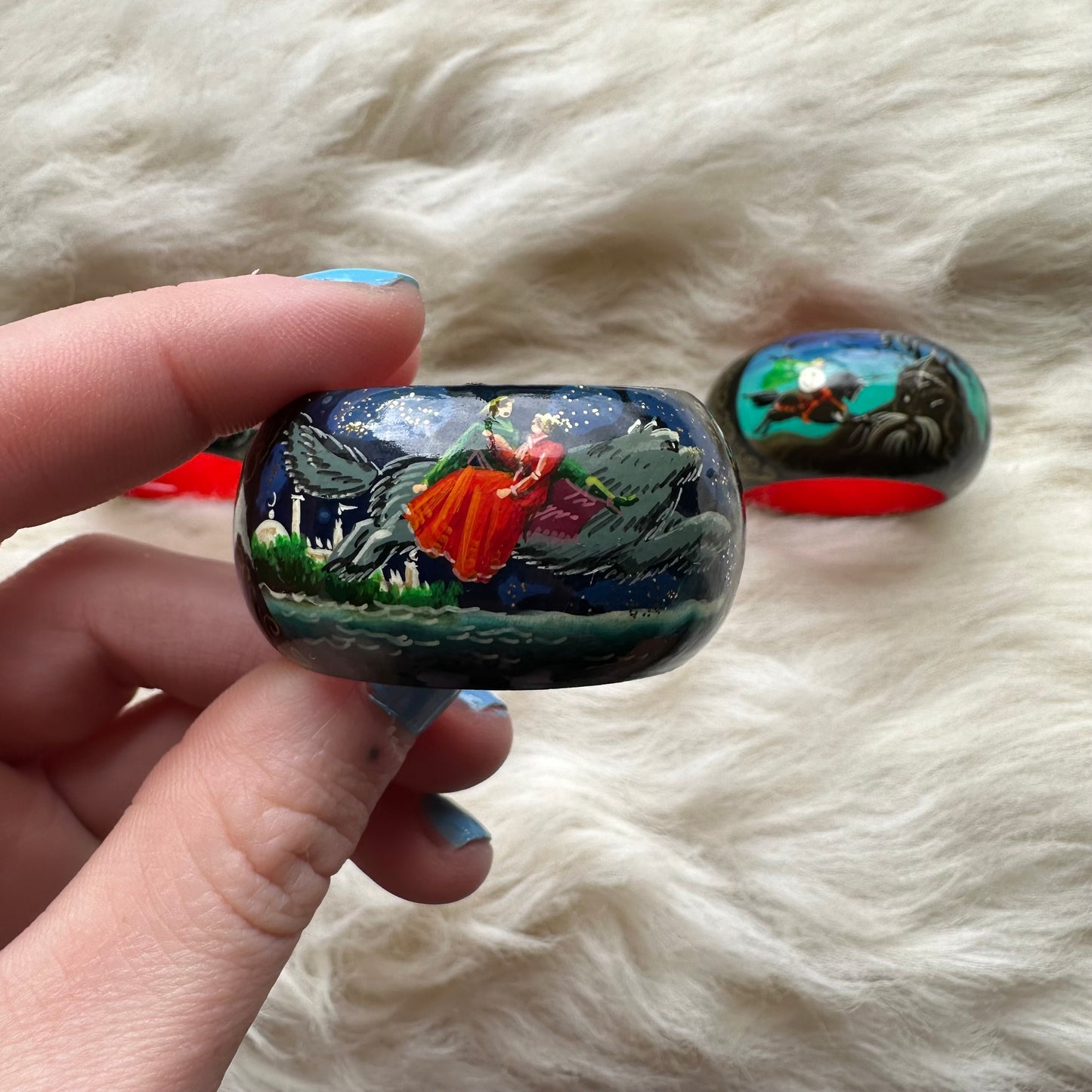 Hand Painted Napkin Rings (X6)