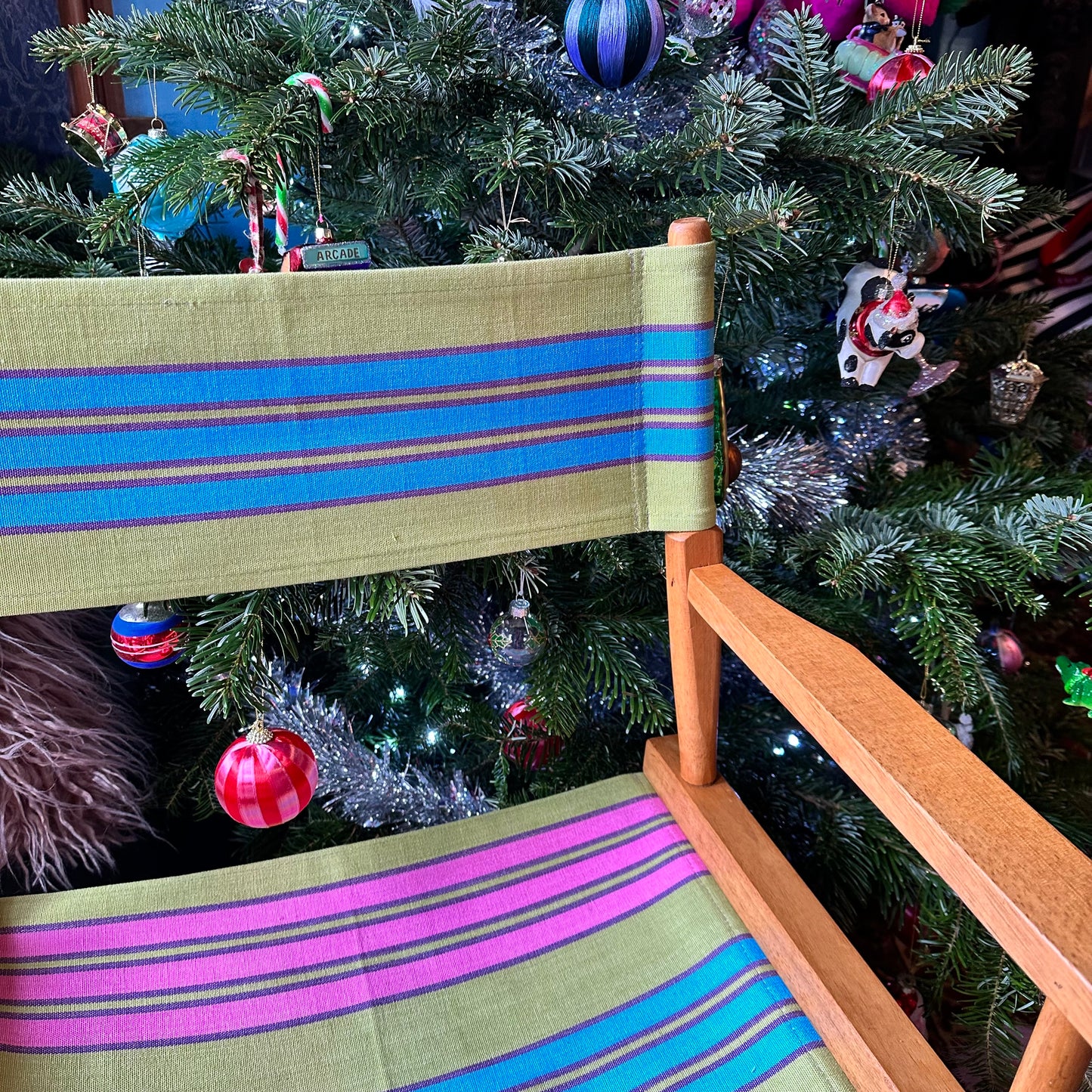 Candy Striped Director's Chair (Green, Orange, Blue & Pink)