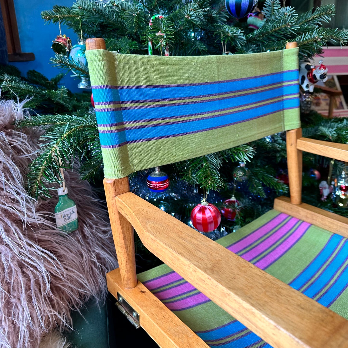 Candy Striped Director's Chair (Green, Orange, Blue & Pink)