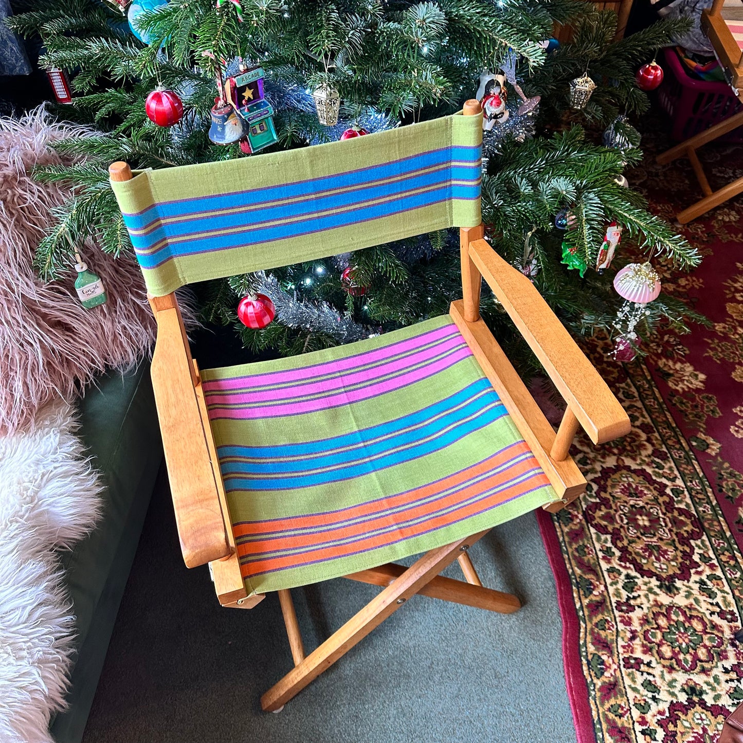 Candy Striped Director's Chair (Green, Orange, Blue & Pink)