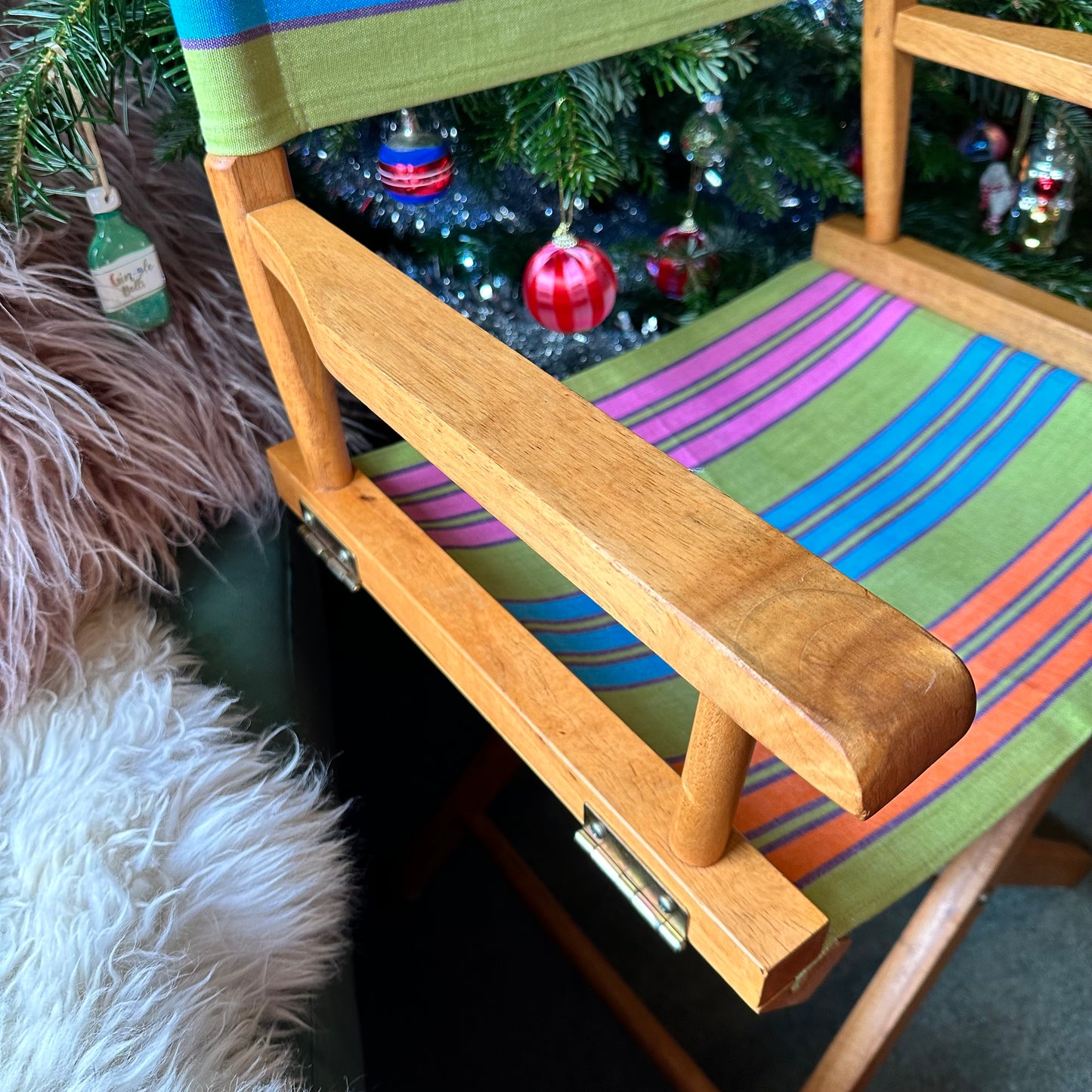 Candy Striped Director's Chair (Green, Orange, Blue & Pink)