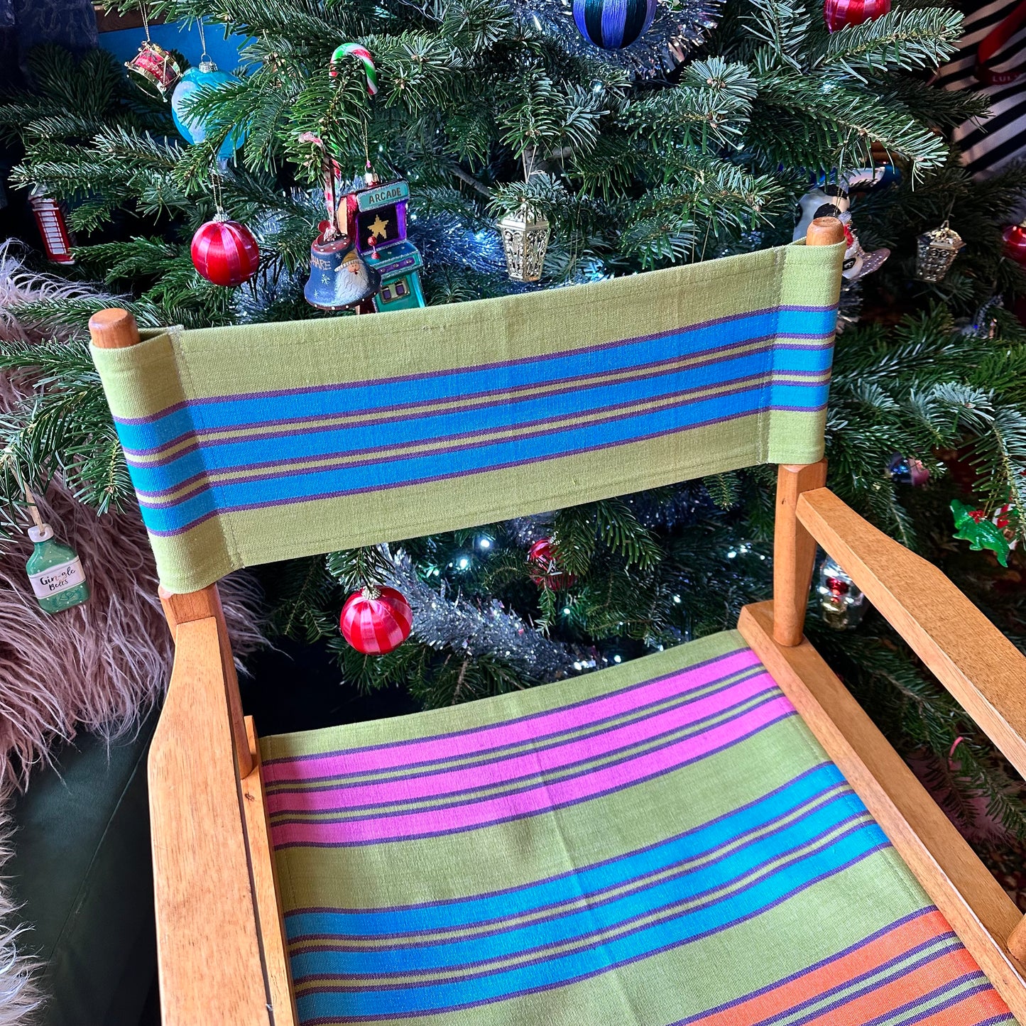 Candy Striped Director's Chair (Green, Orange, Blue & Pink)