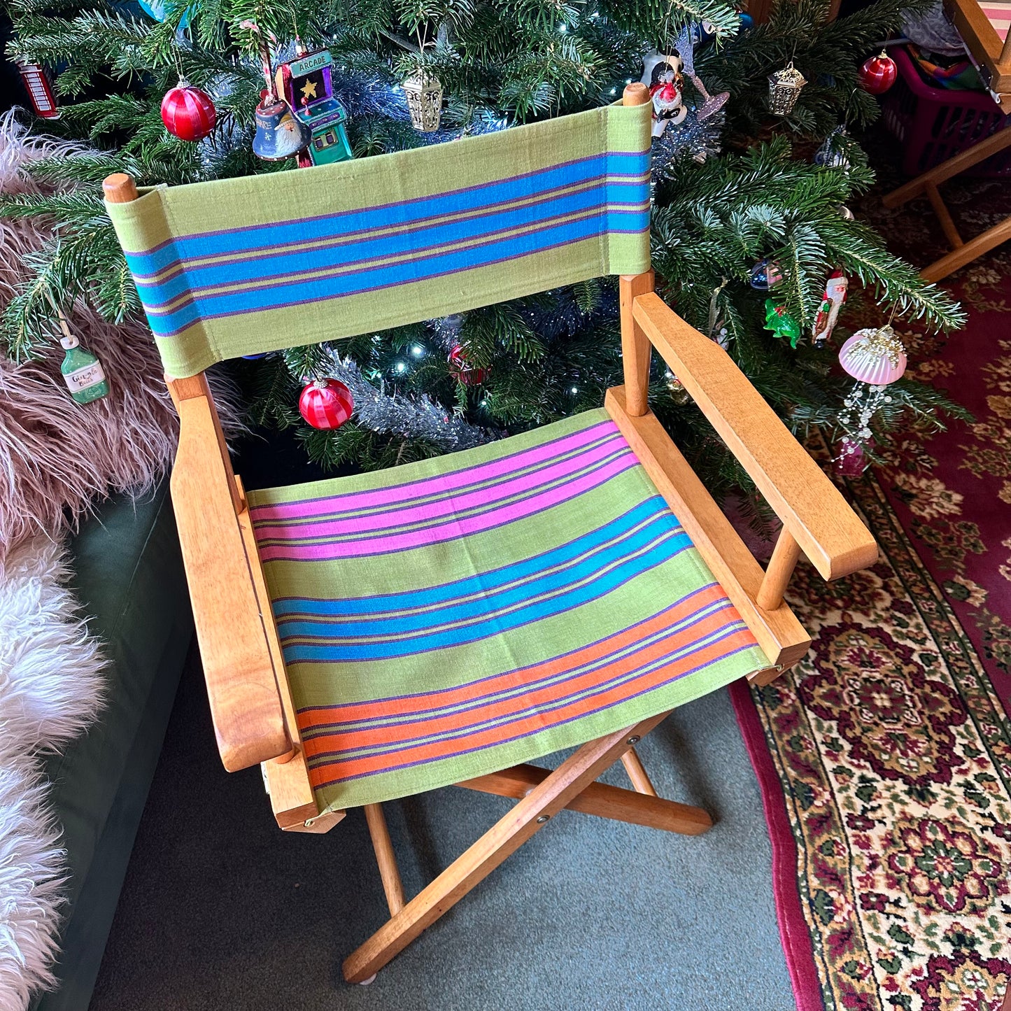 Candy Striped Director's Chair (Green, Orange, Blue & Pink)