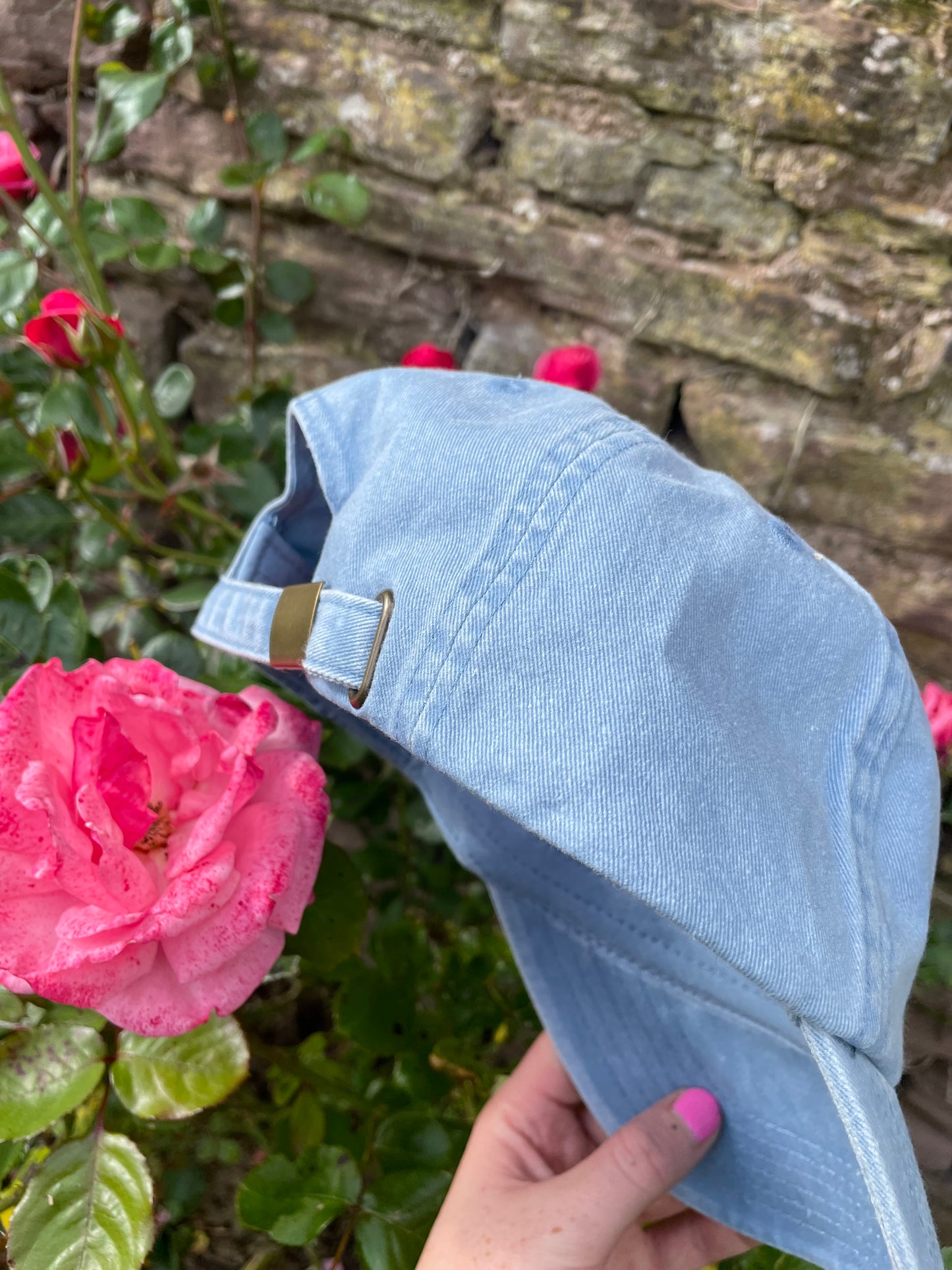 Rootin’ Tootin’ & Carbootin’ Light Denim & Red Cap Hat