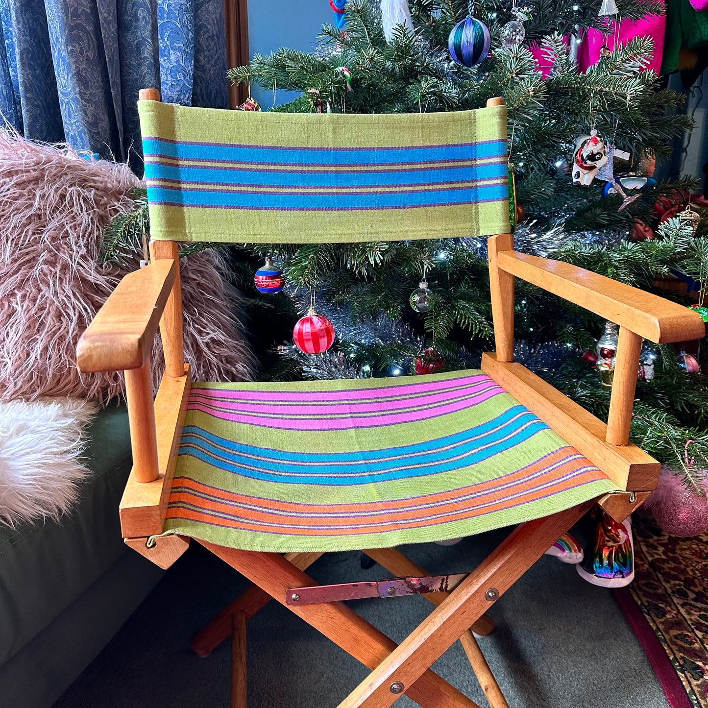 Candy Striped Director's Chair (Green, Orange, Blue & Pink)