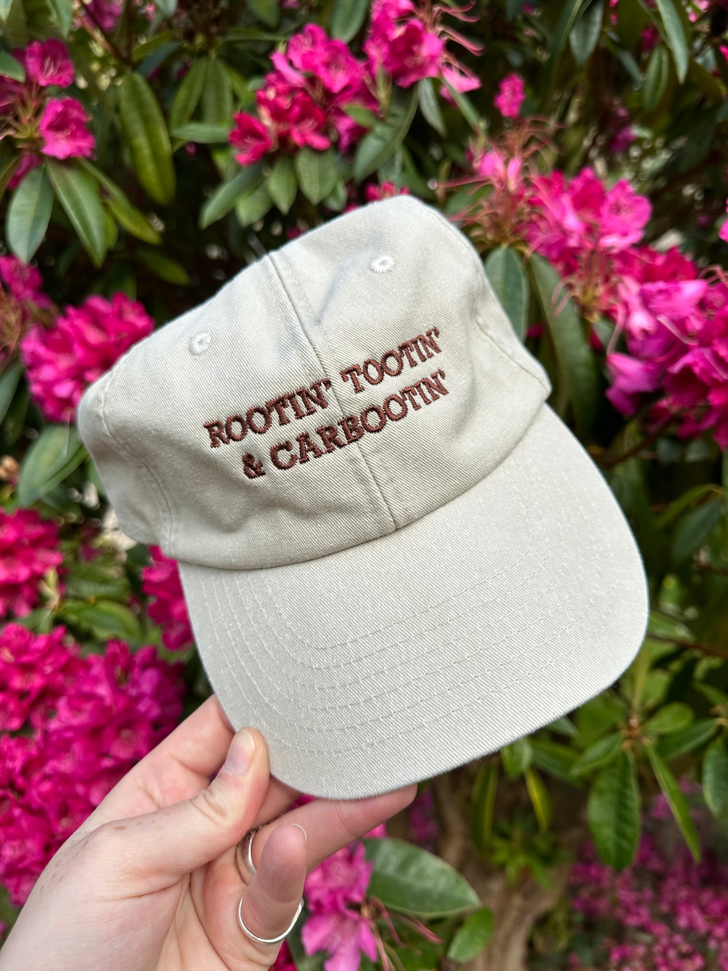 Rootin’ Tootin’ & Carbootin’ Beige & Chocolate Cap Hat
