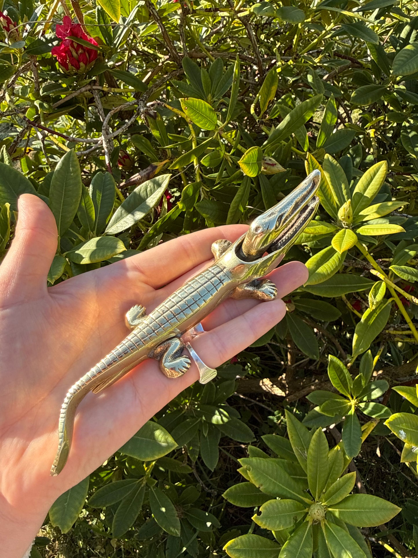 Brass Crocodile Nutcracker