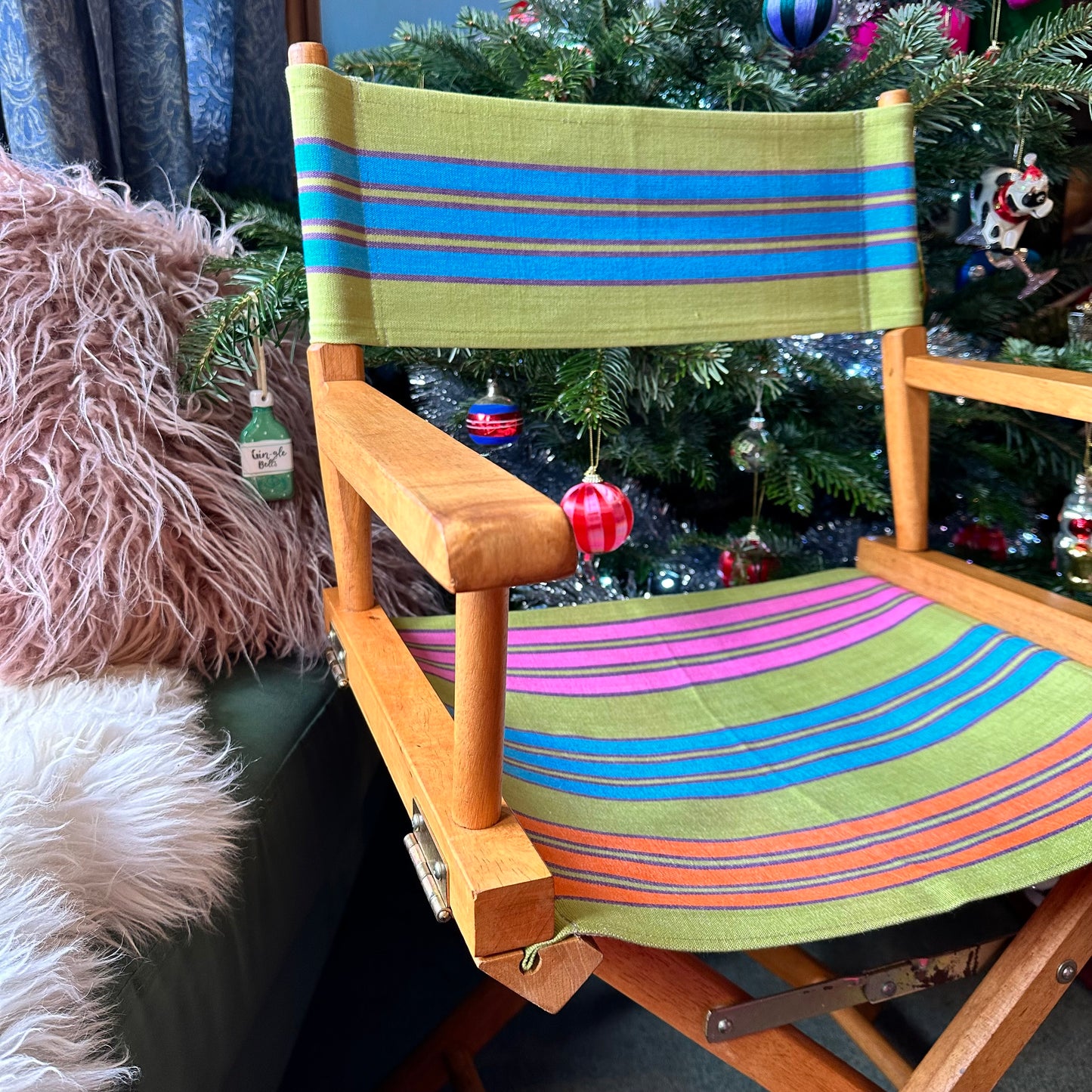 Candy Striped Director's Chair (Green, Orange, Blue & Pink)
