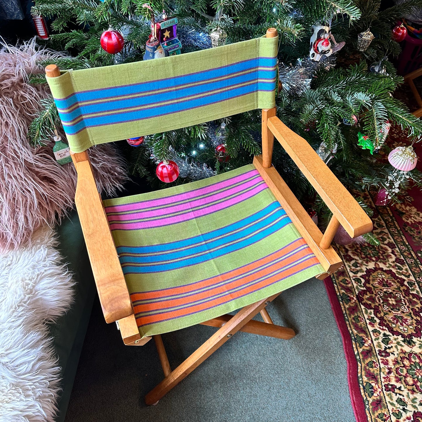 Candy Striped Director's Chair (Green, Orange, Blue & Pink)
