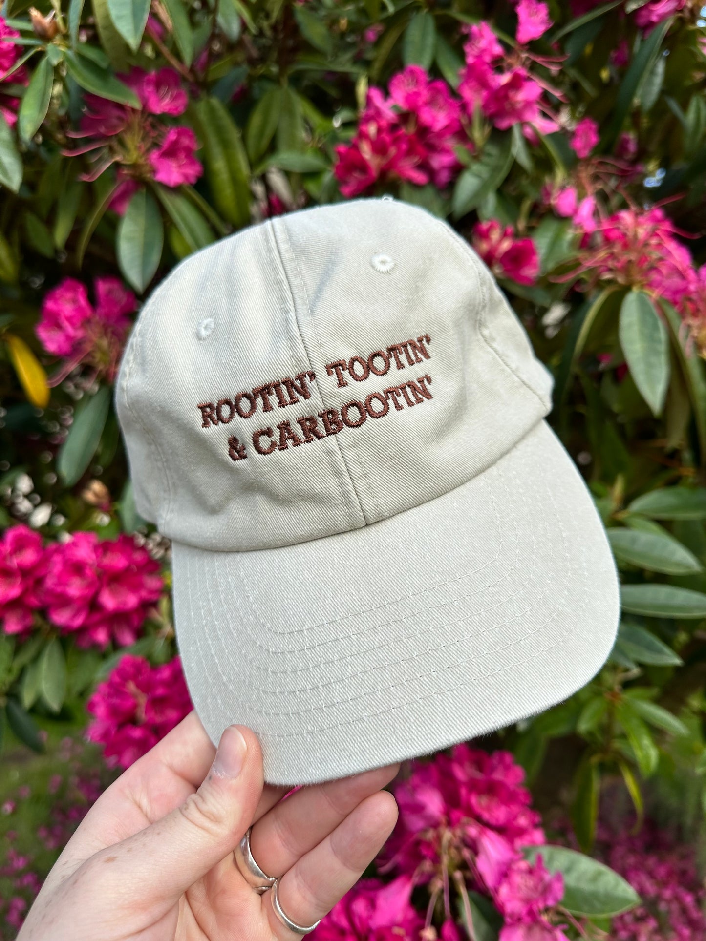 Rootin’ Tootin’ & Carbootin’ Beige & Chocolate Cap Hat