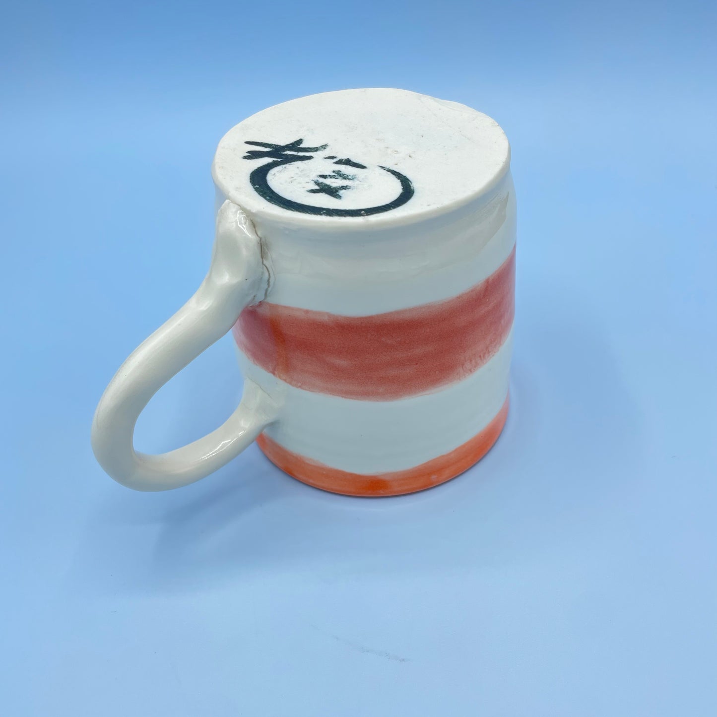 Orange & Cream Striped Mug