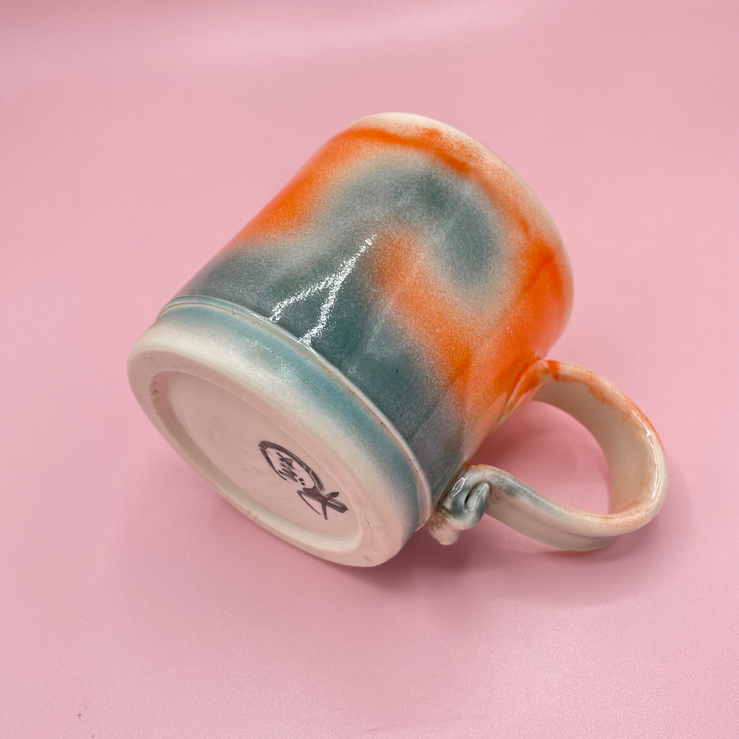 Orange & Grey Glazed Mug