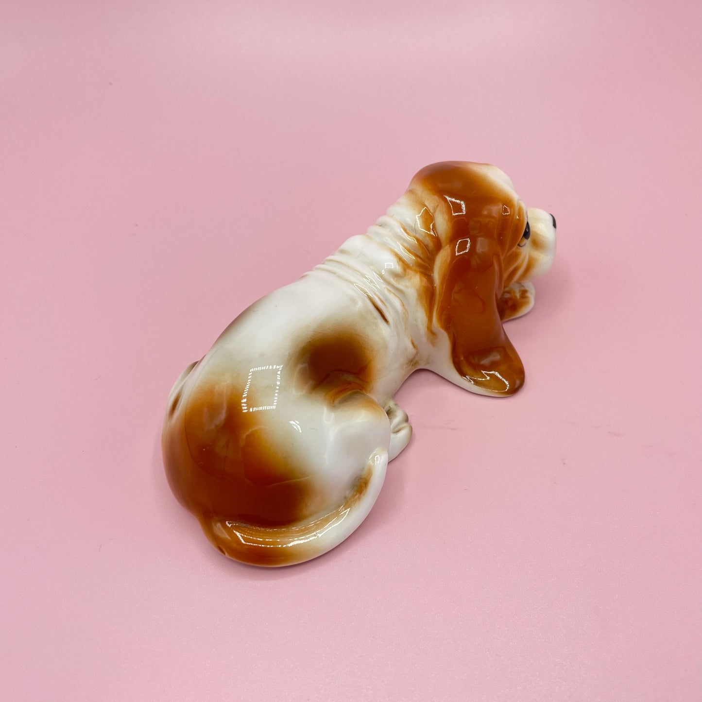 White & Tan Blood Hound Figurine