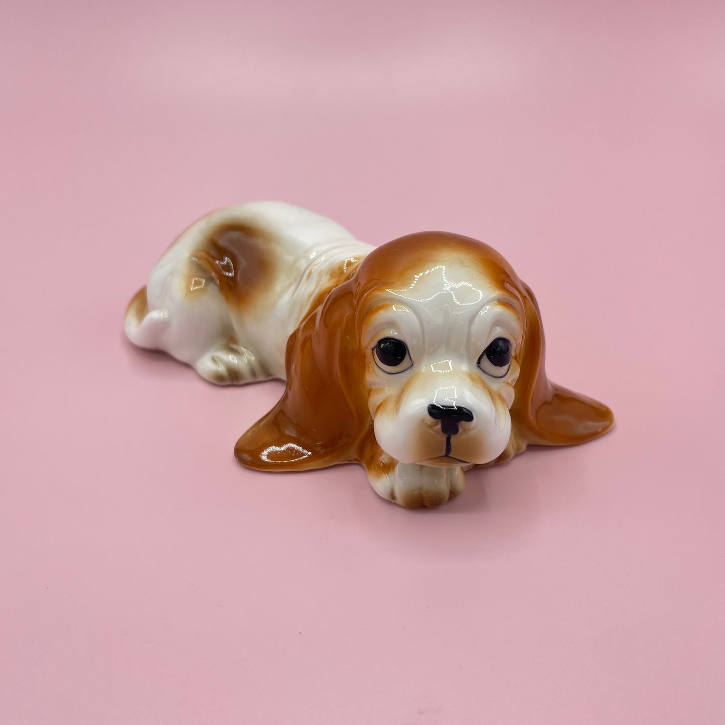 White & Tan Blood Hound Figurine