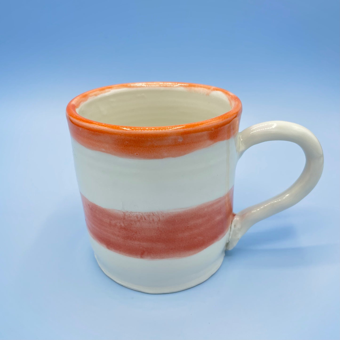 Orange & Cream Striped Mug