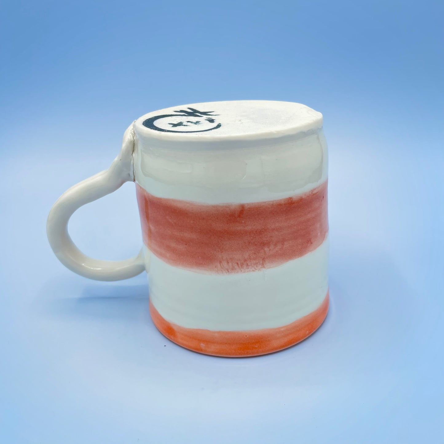 Orange & Cream Striped Mug