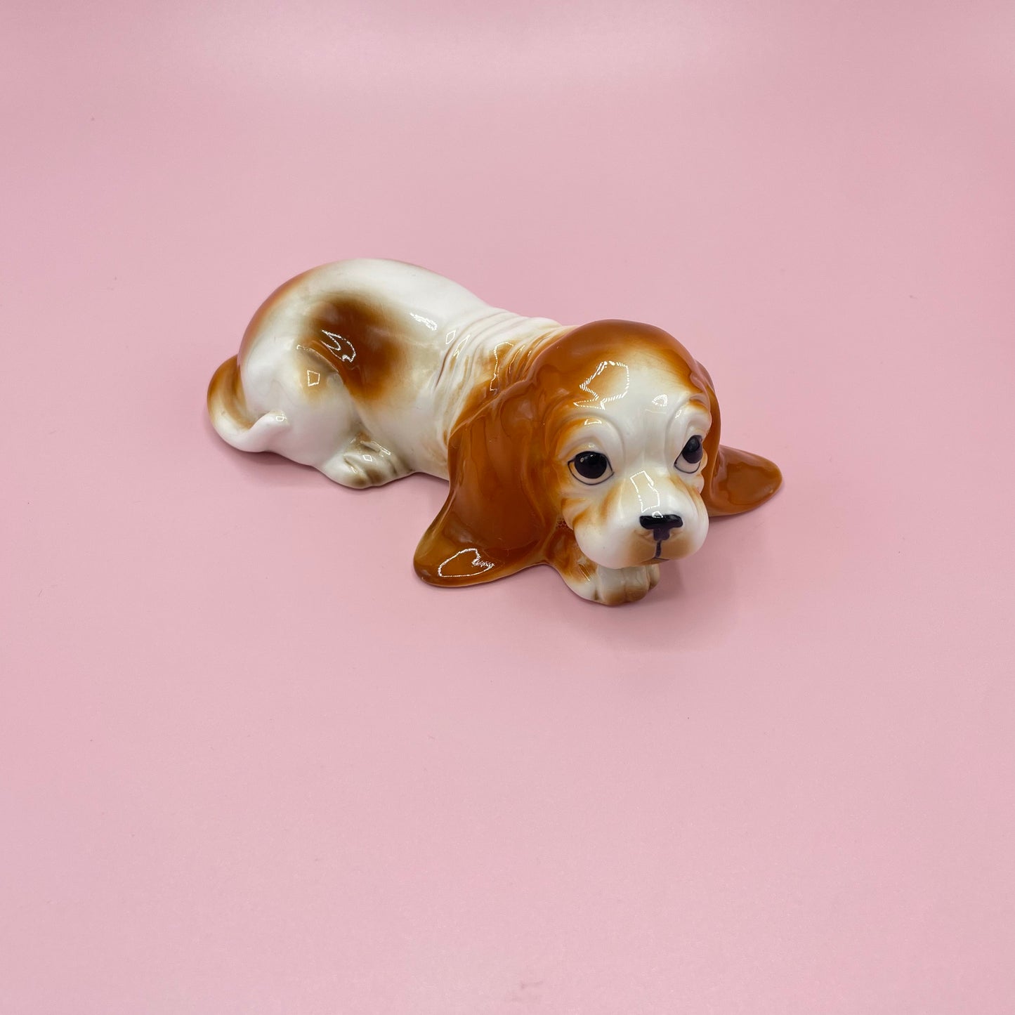 White & Tan Blood Hound Figurine