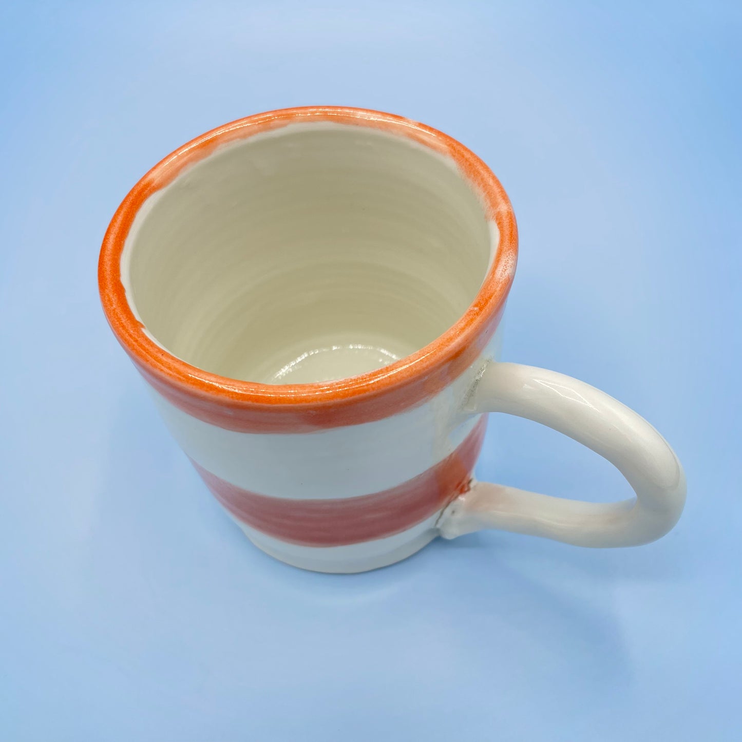 Orange & Cream Striped Mug
