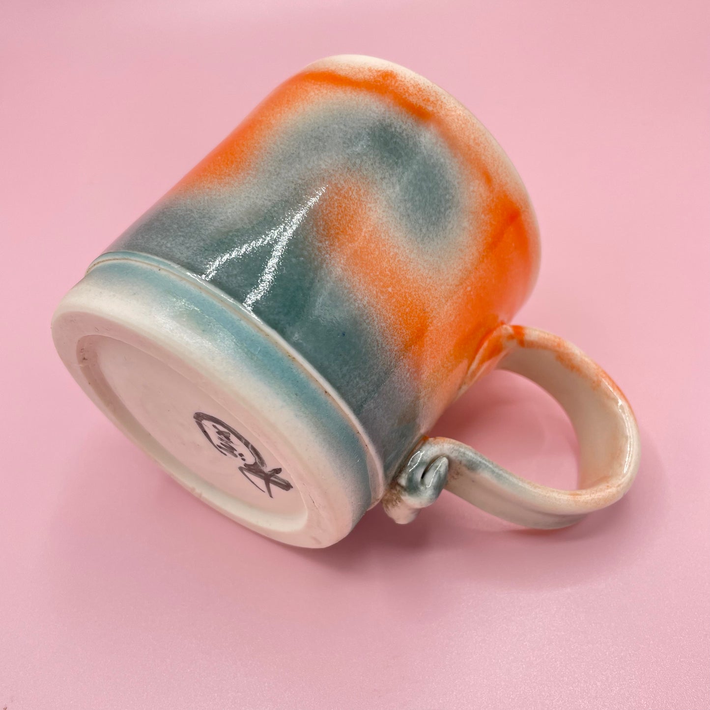 Orange & Grey Glazed Mug