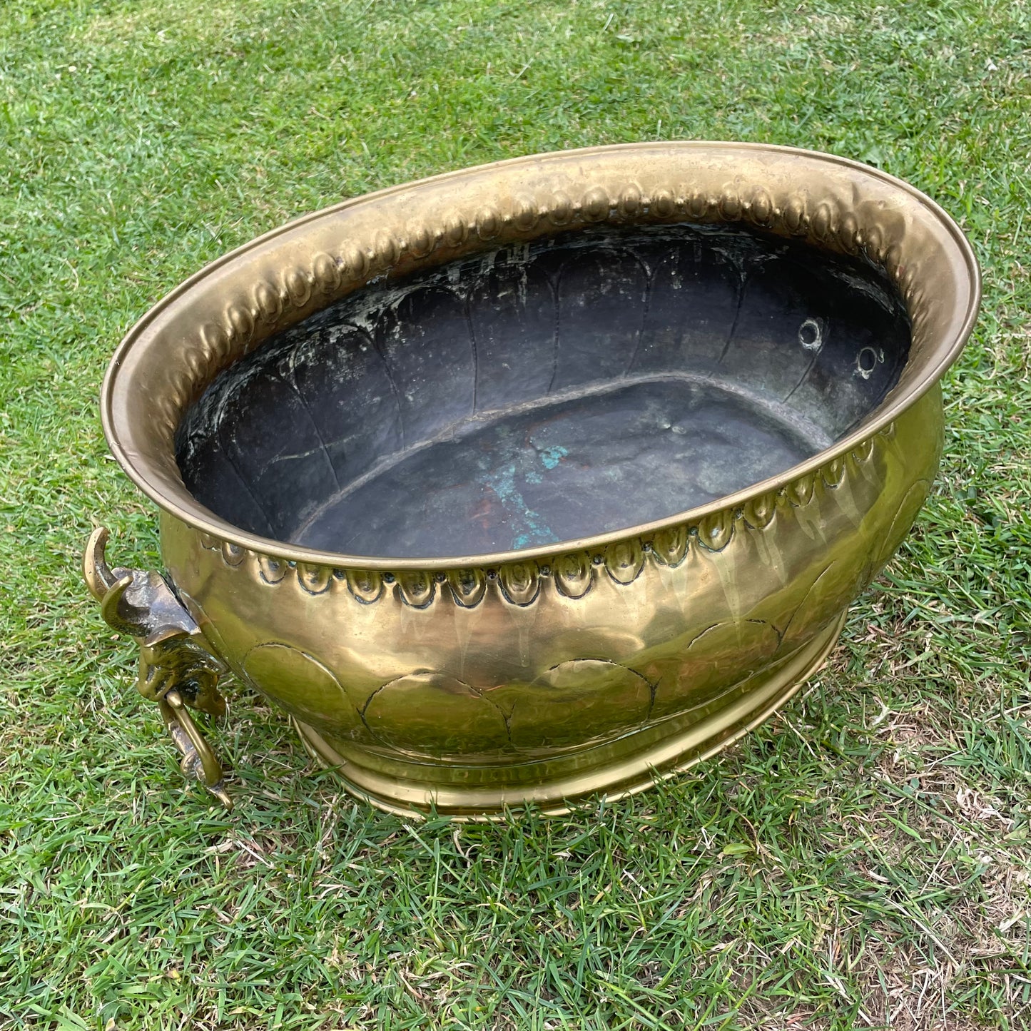 Goat Head Brass Planter Coal Bucket