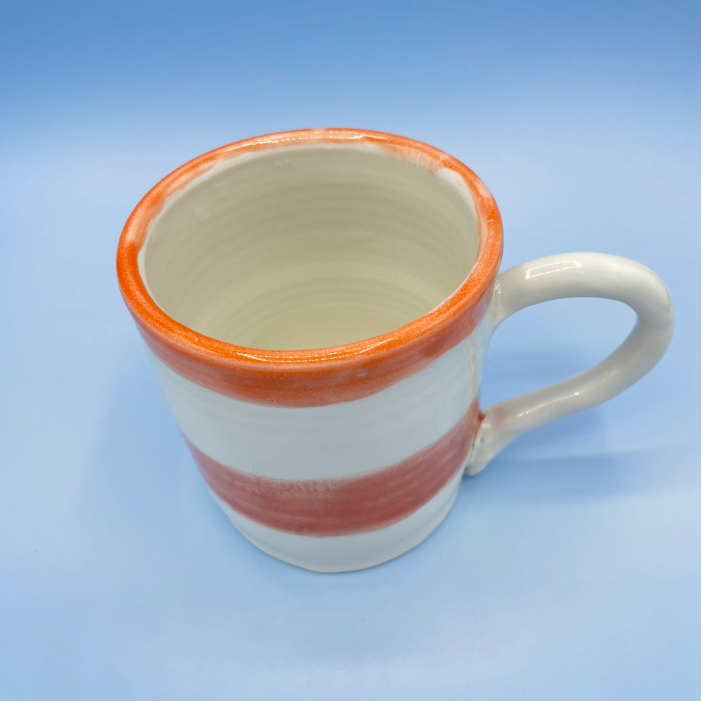 Orange & Cream Striped Mug