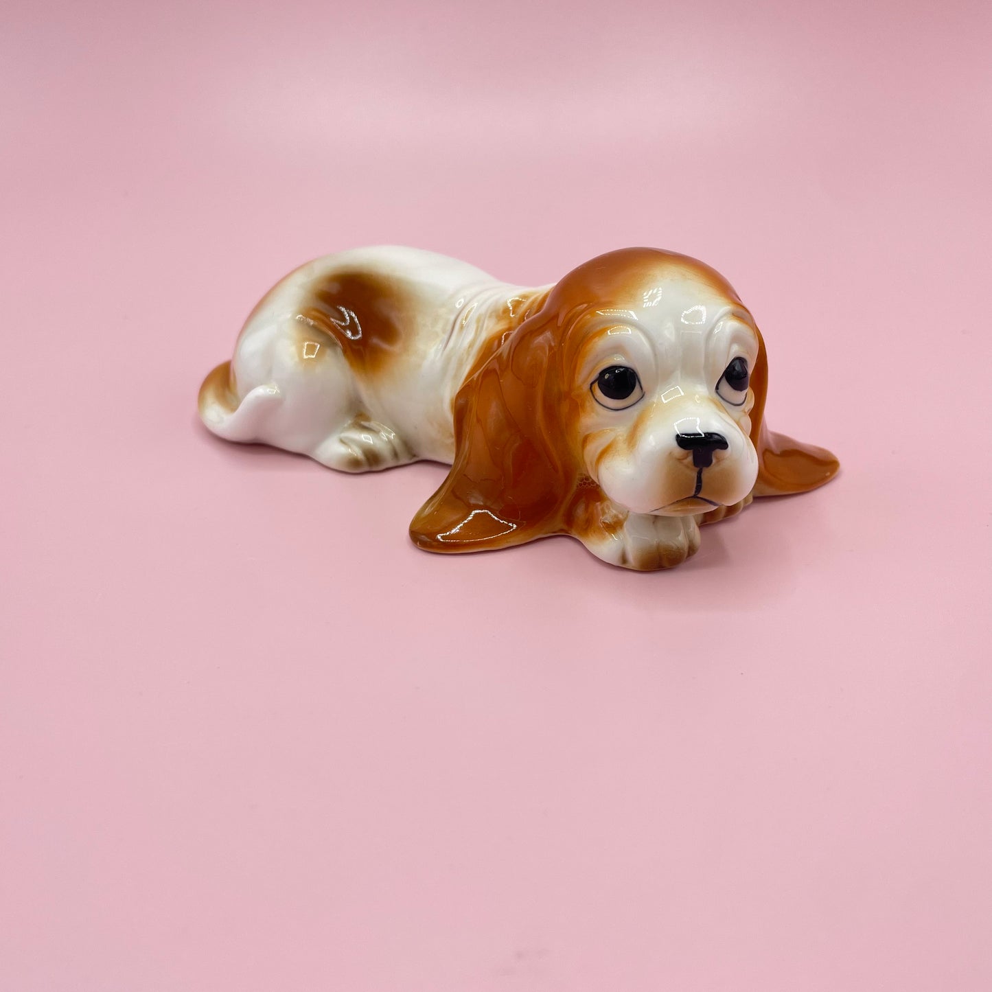 White & Tan Blood Hound Figurine
