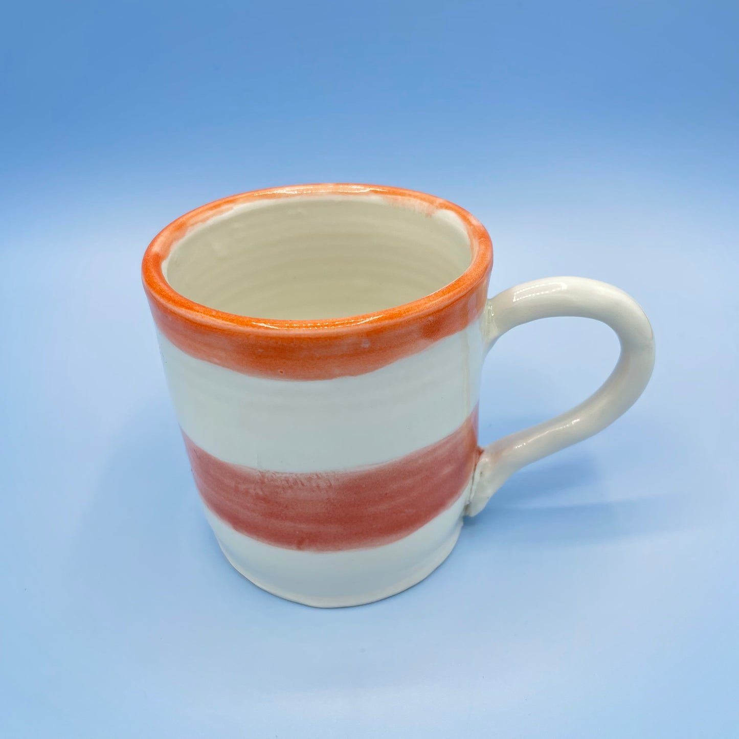 Orange & Cream Striped Mug