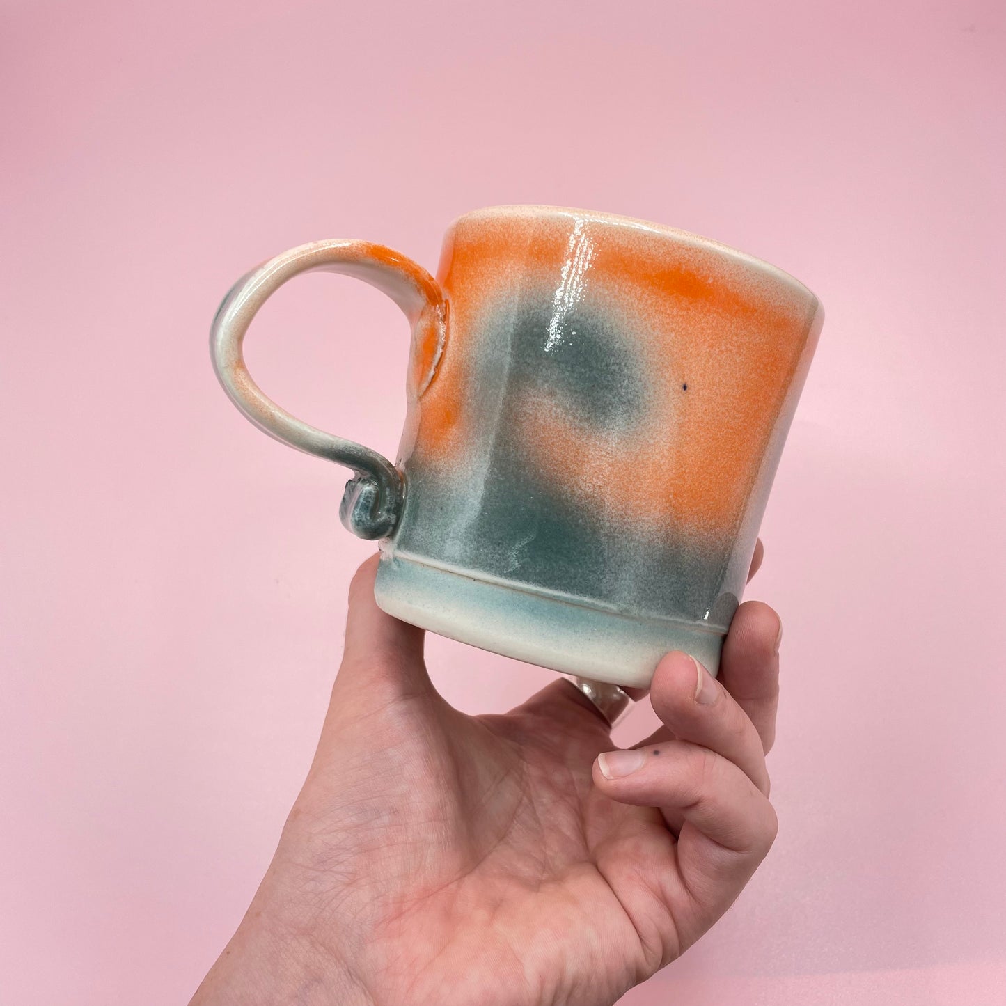 Orange & Grey Glazed Mug