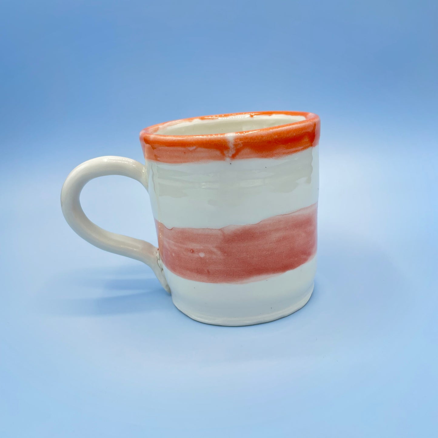 Orange & Cream Striped Mug