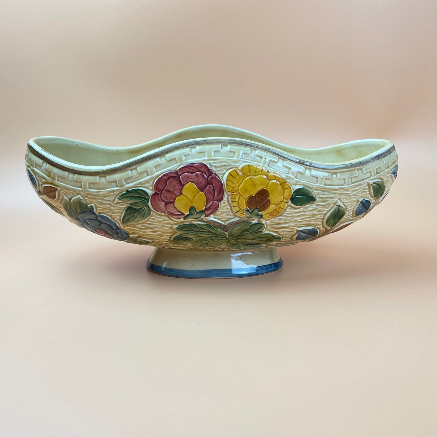 Indian Tree Painted Staffordshire Hand Painted Mantle Vase