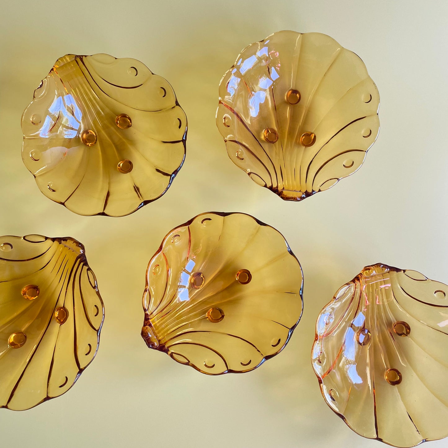 Orange Shell Shaped Dessert Bowls