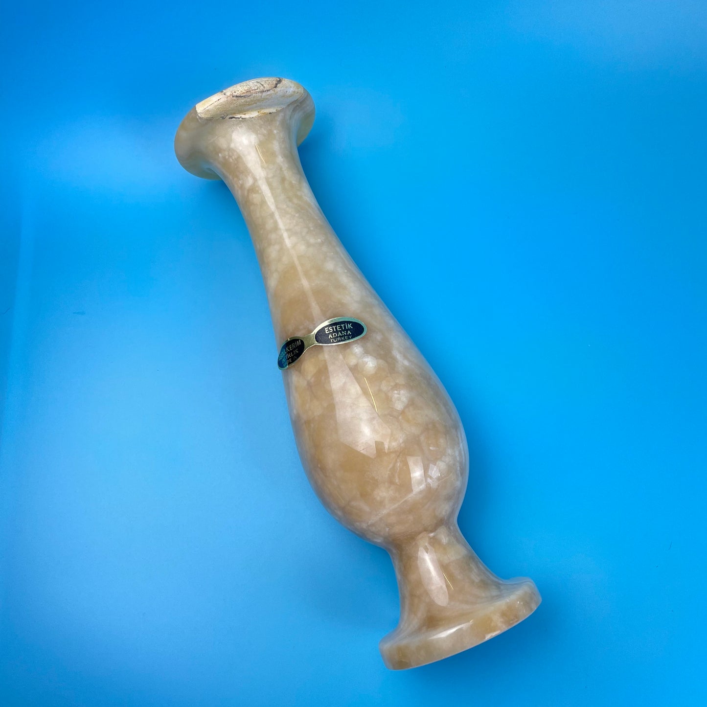 Tall Turkish Marble Vase Heavy