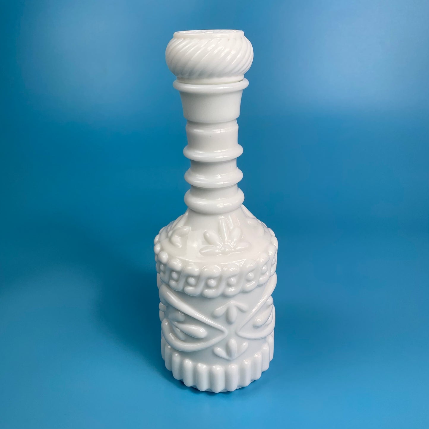 Milk Glass Decanter Hollywood Regency