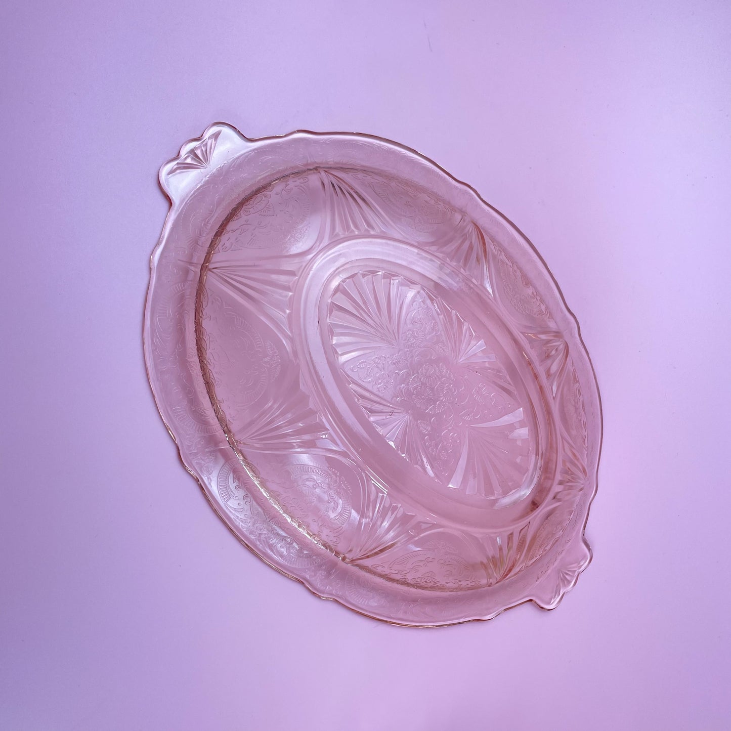 Hazel Atlas Royal Lace Serving Oval Bowl Large