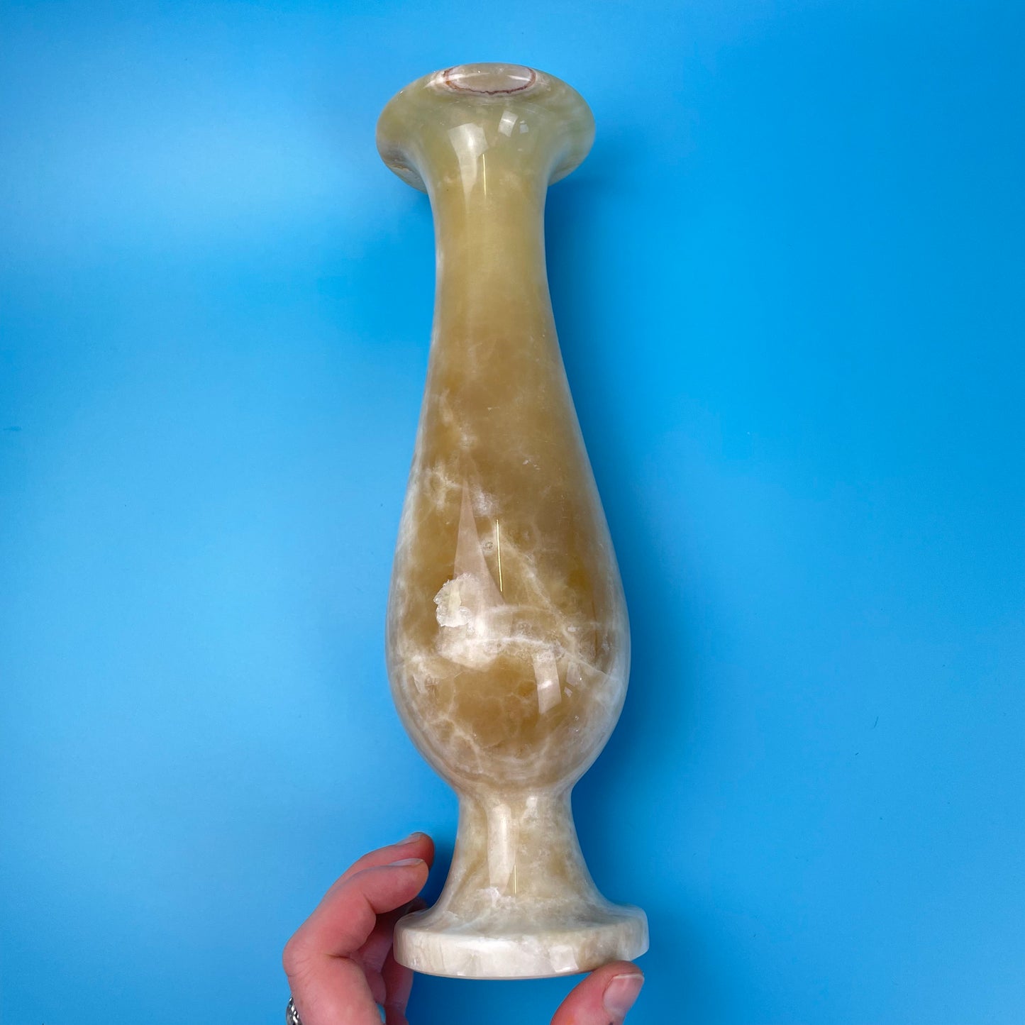 Tall Turkish Marble Vase Heavy