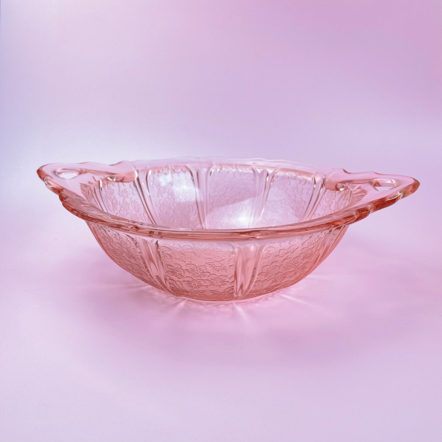 Hazel Atlas Cherry Blossom Serving Bowl With Handles