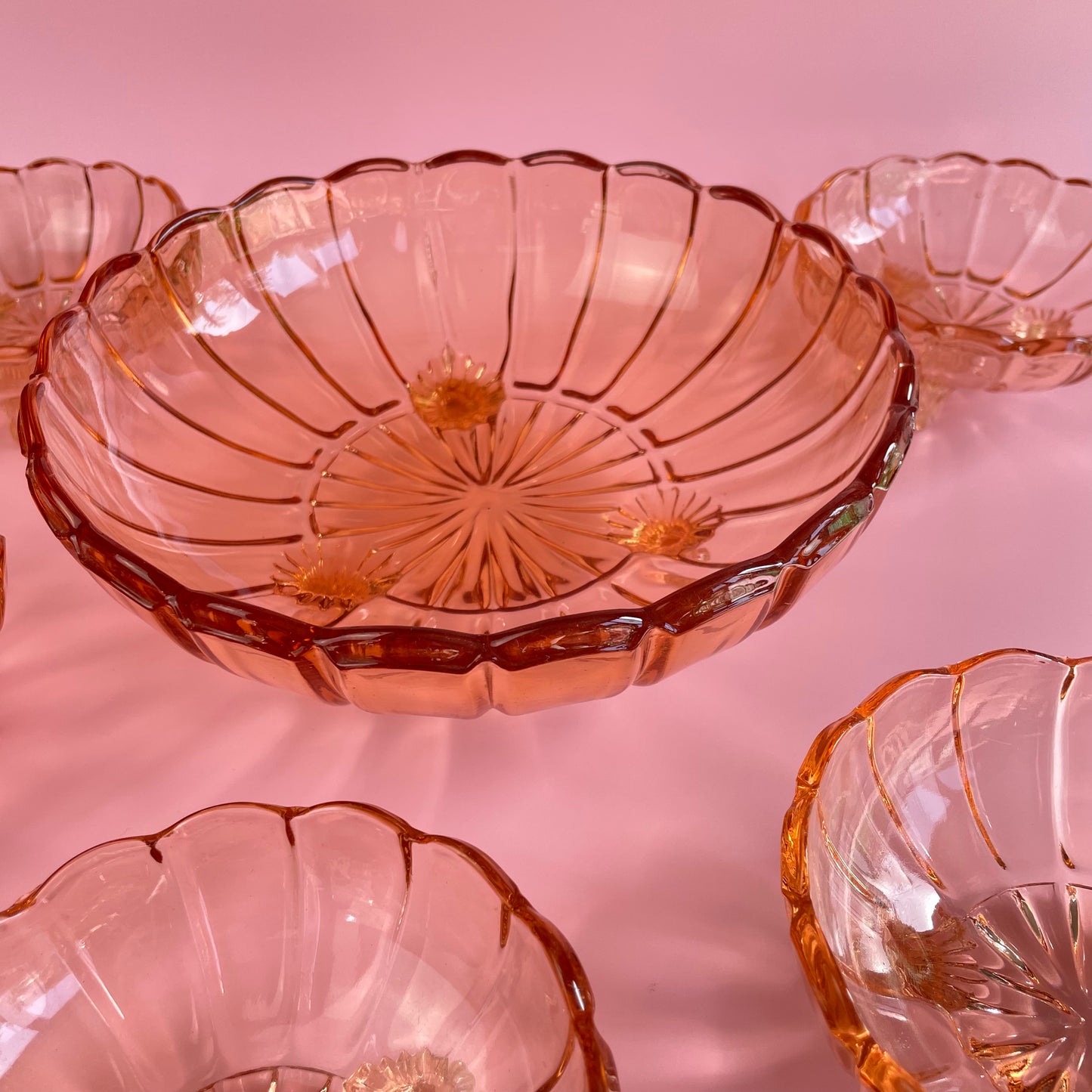 Rose Pink Trifle Bowls With Feet