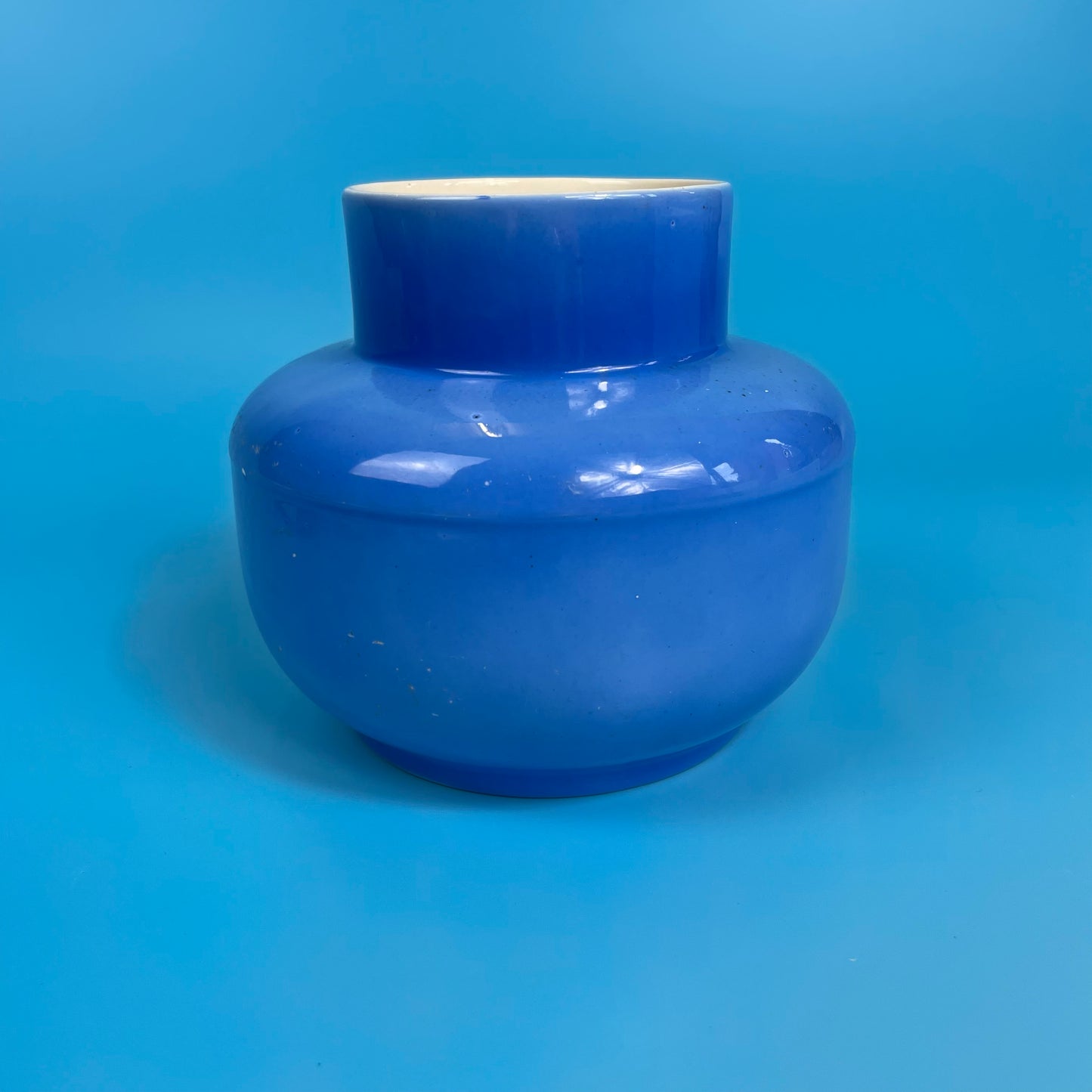 Falcon No.2 Ceramic Ware Blue Flower Frog Pot