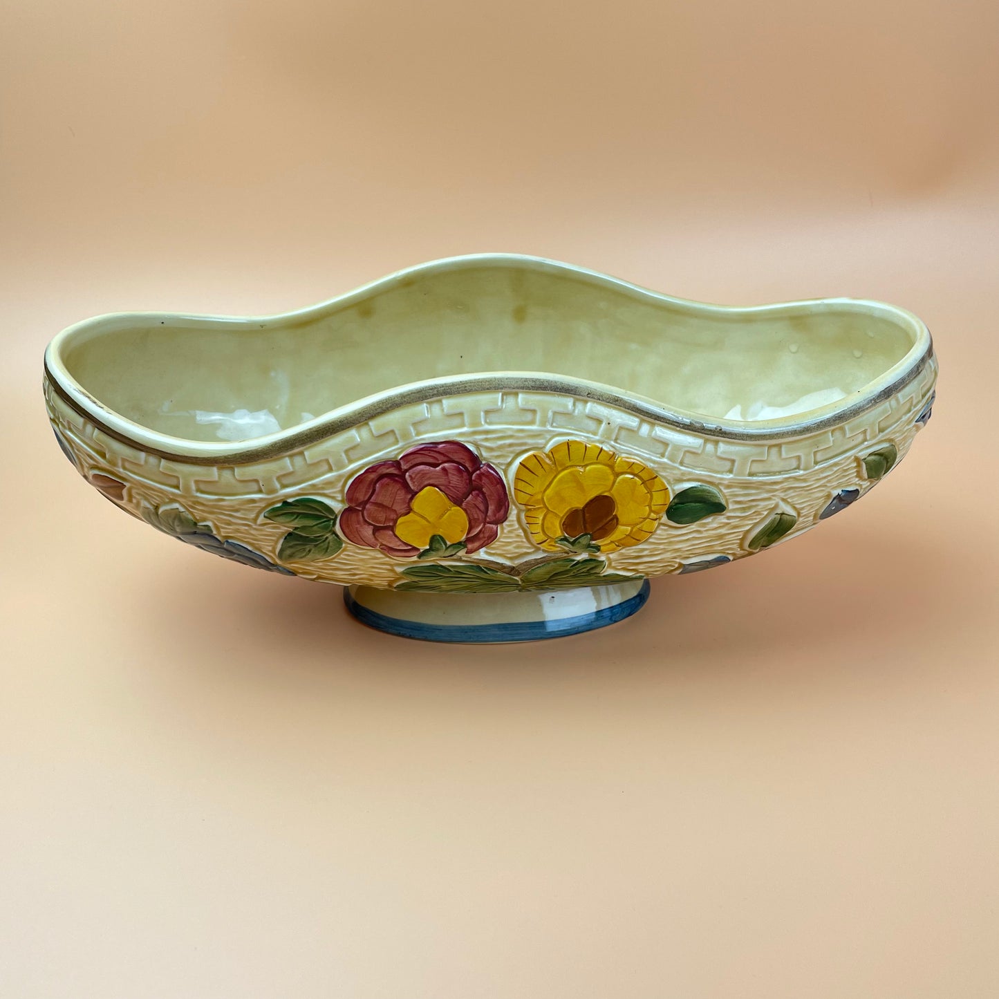 Indian Tree Painted Staffordshire Hand Painted Mantle Vase
