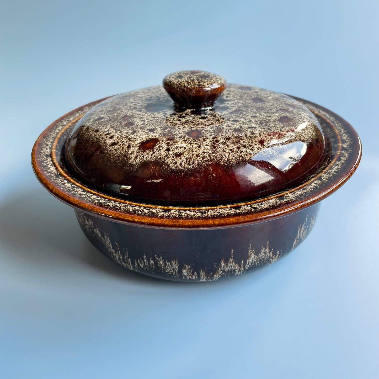 Brown Glaze Serving Casserole Dish