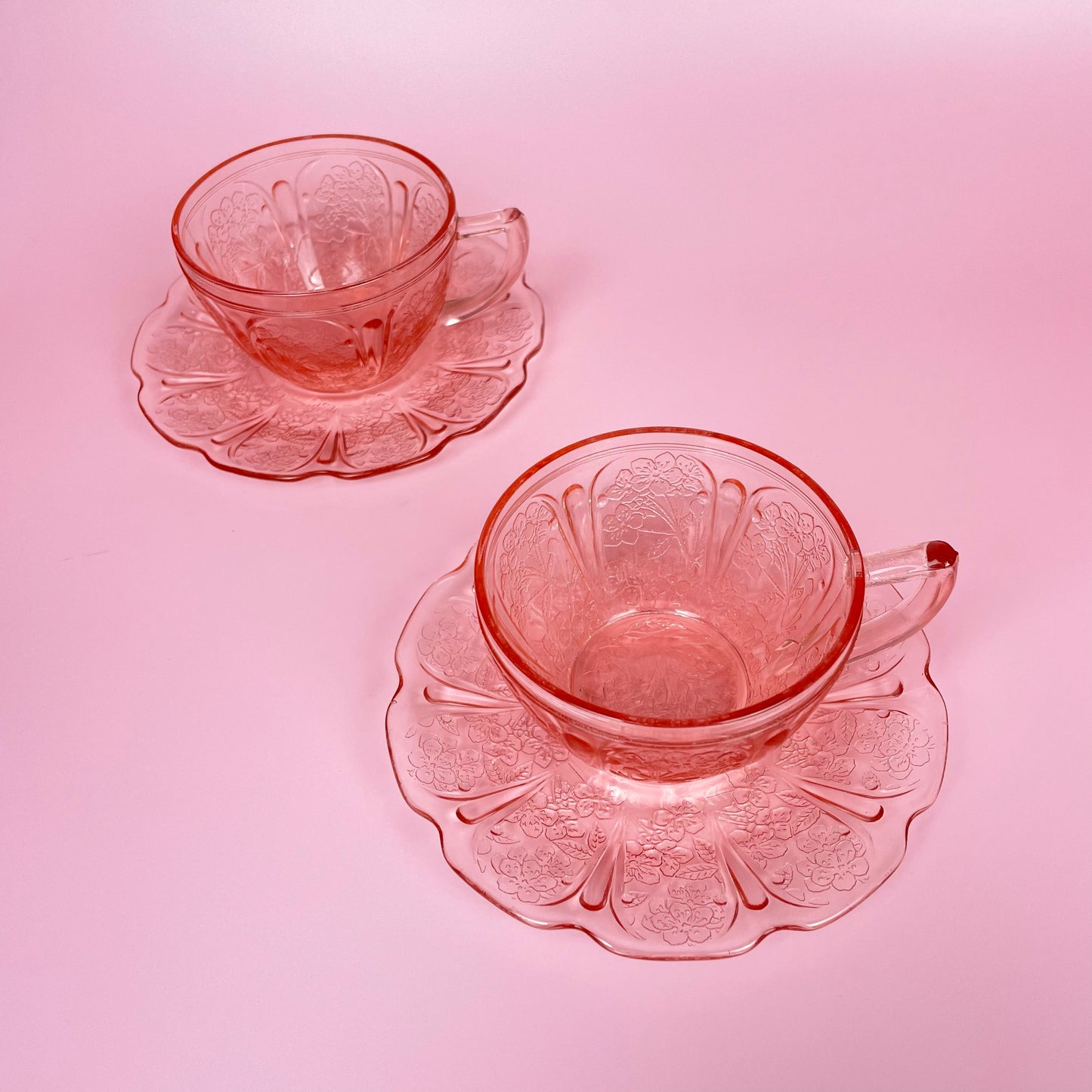 Hazel Atlas Cherry Blossom Tea Cup & Saucer