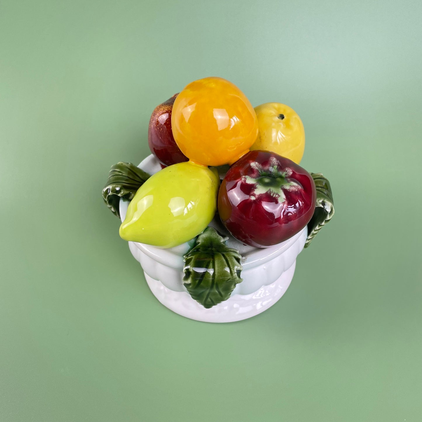 Ceramic Faux Fruit In Bowl