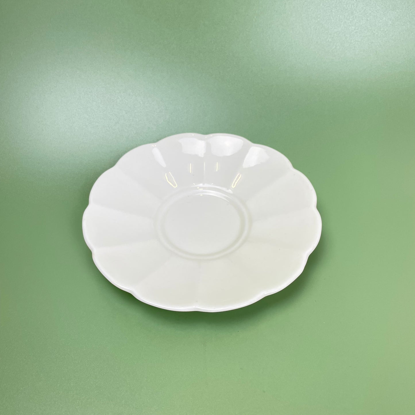 Cream Coloured Tuscan China Tea Cup & Flower Shaped Saucer