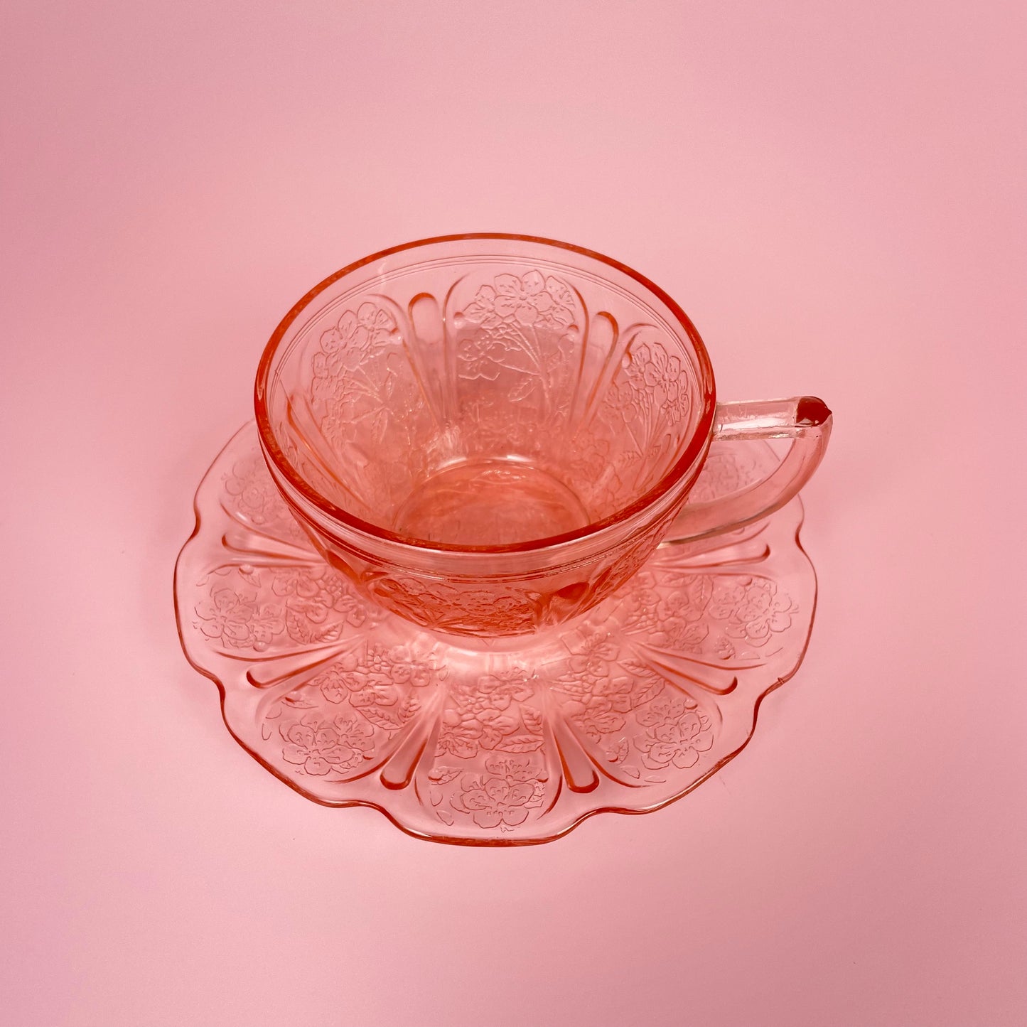 Hazel Atlas Cherry Blossom Tea Cup & Saucer