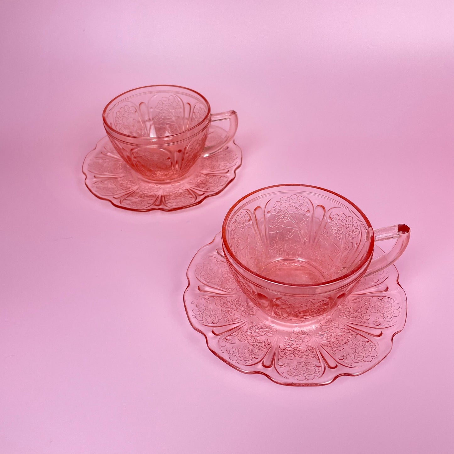 Hazel Atlas Cherry Blossom Tea Cup & Saucer