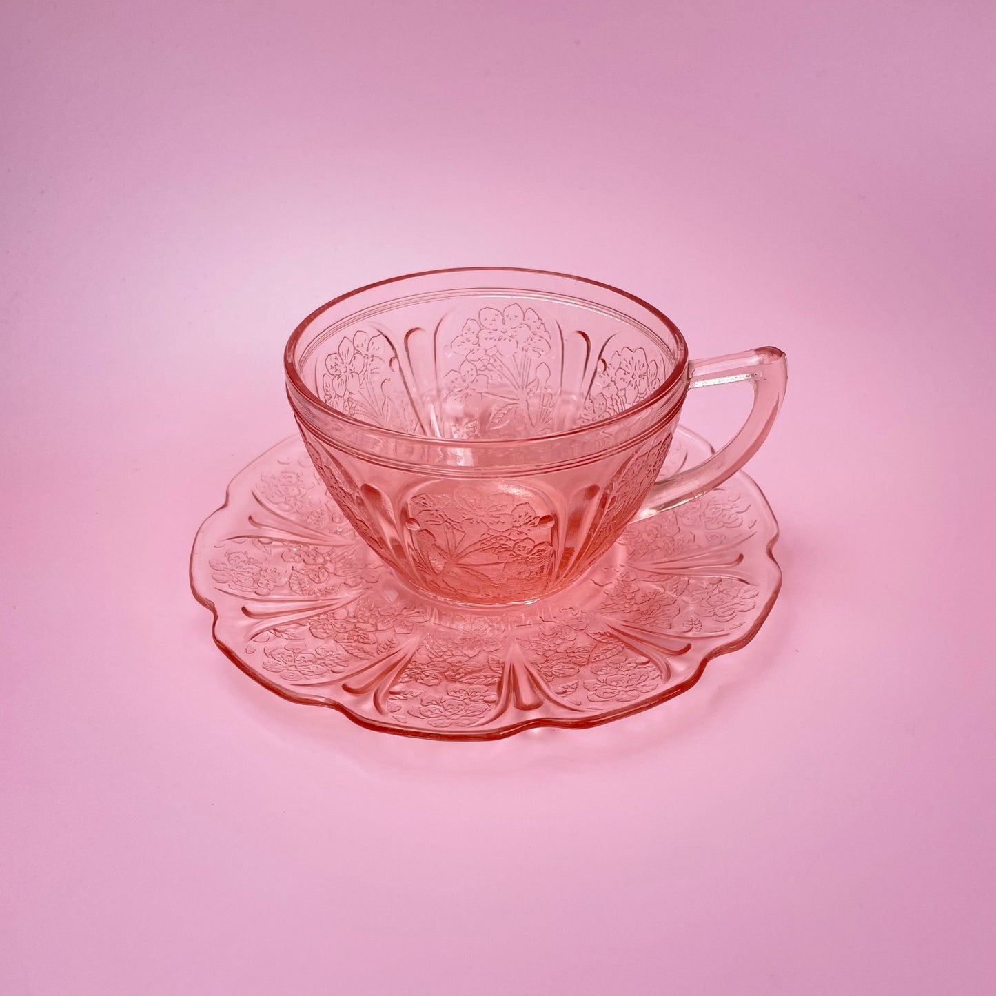 Hazel Atlas Cherry Blossom Tea Cup & Saucer