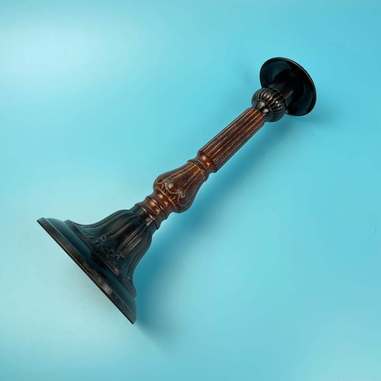 Cast Metal & Enamel Candle Holder Heavy (Single)