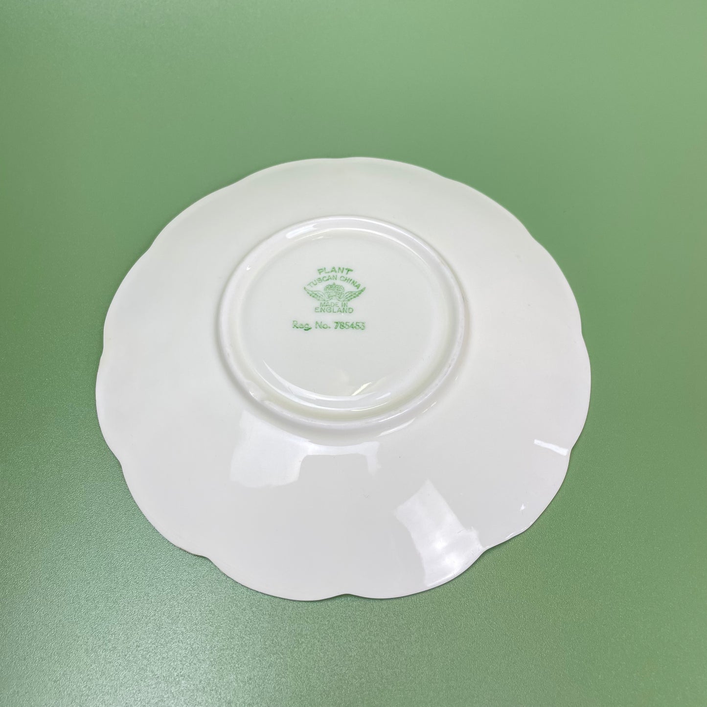 Cream Coloured Tuscan China Tea Cup & Flower Shaped Saucer