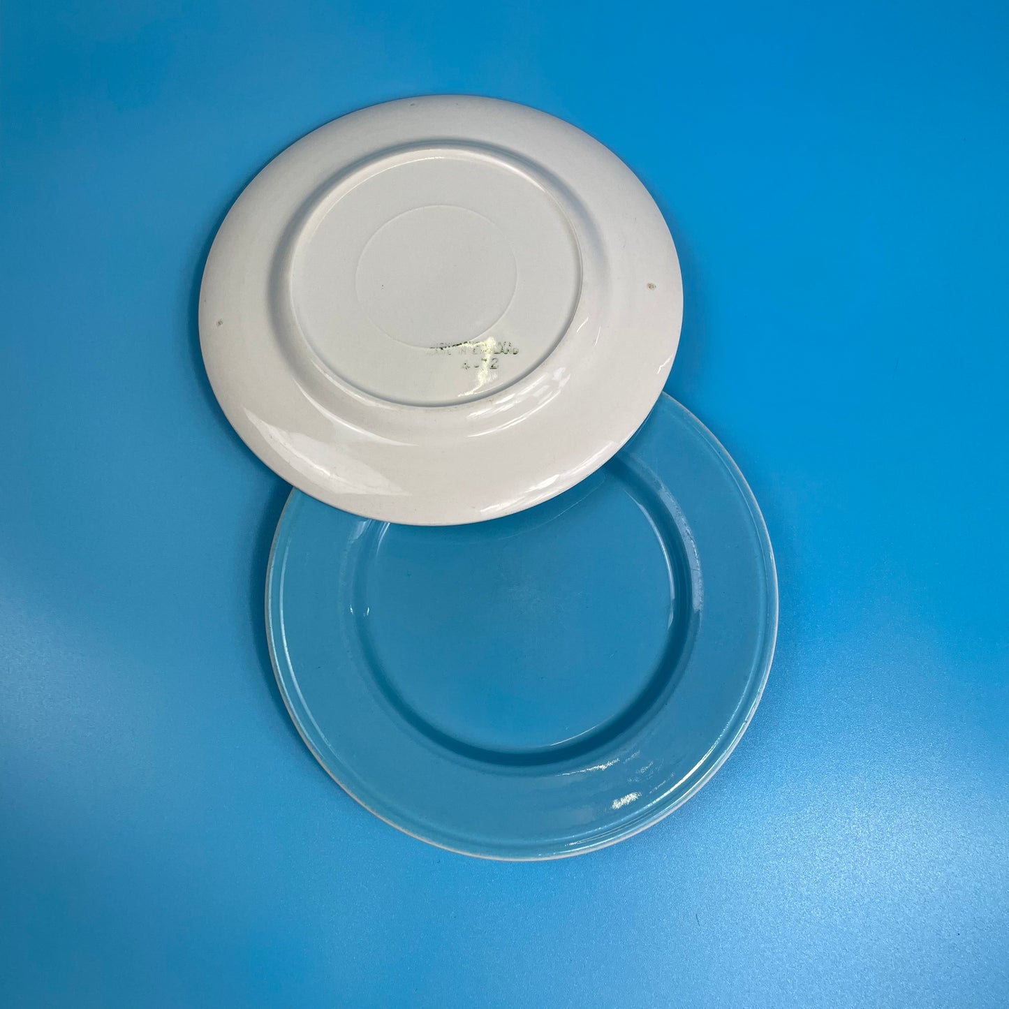 Pale Blue Ceramic Tea Plates (Pair)