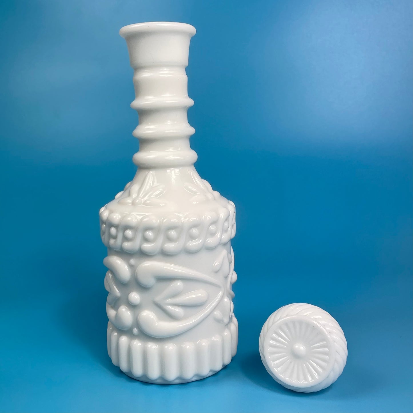 Milk Glass Decanter Hollywood Regency